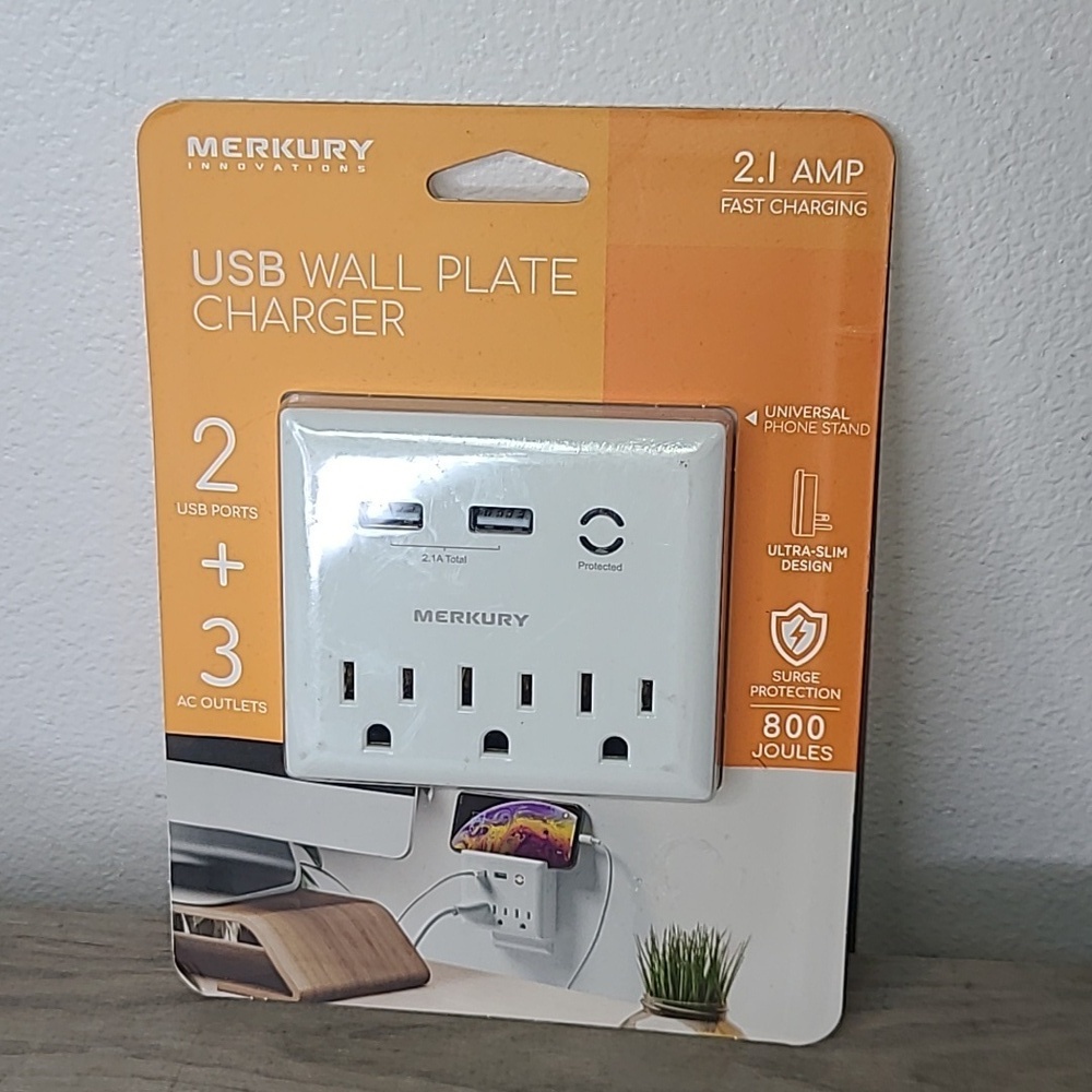 Merkury Innovations USB Wall Plate Charger